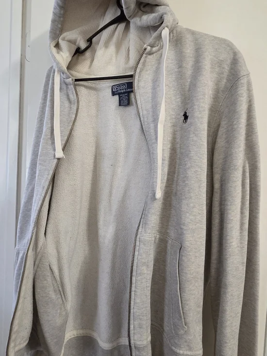 Polo Ralph Lauren Light Gray Zip-Up Hoodie XXL Mens - Picture 4 of 6
